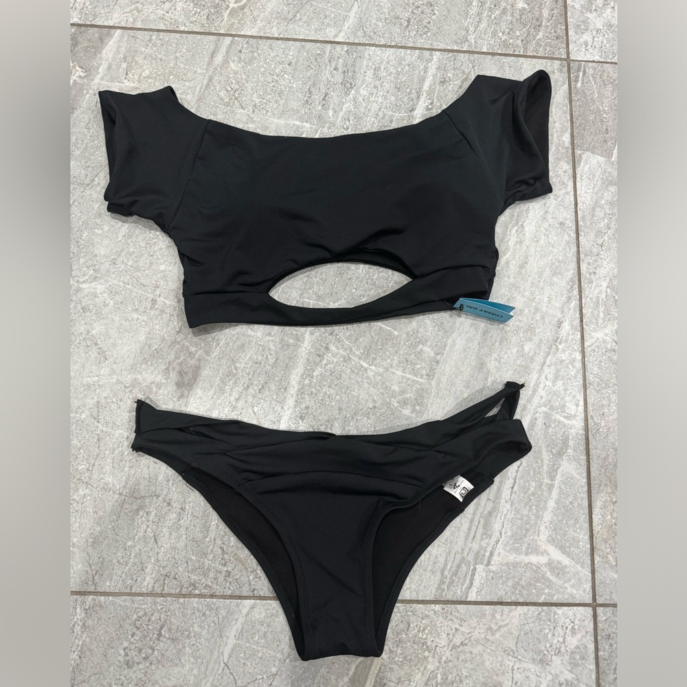 Cupshe Elegant Black Bikini Set